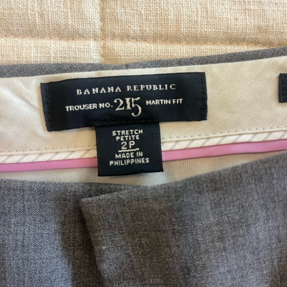 Banana Republic Gray Martin Fit Stretch Petite Trouser